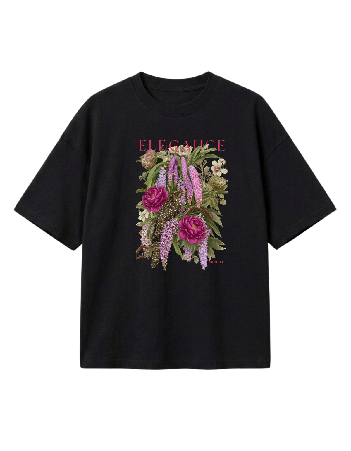 N-205 / UNISEX TSHIRT IN OVERSIZE FIT . KAPOU - The fox tail orchid , rendered in silence.